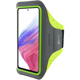 Mobiparts Comfort Fit Telefoonhouder Hardlopen Samsung Galaxy A53 Sport Hoesje Neopreen Sportarmband - Neon Green