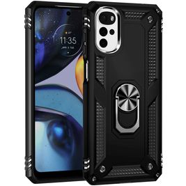 Mobigear Armor Ring Motorola Moto G22 Hoesje Hardcase Backcover Shockproof met Ringhouder - Zwart