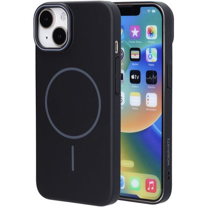 Mobiparts Slim Line iPhone 14 MagSafe Hoesje Hardcase Backcover - Onyx Black