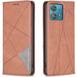 Mobigear Rhombus Slim Motorola Edge 40 Neo Hoesje Bookcase - Bruin