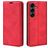 Mobigear Retro Slim Samsung Galaxy S25 FE Hoesje Bookcase Portemonnee - Rood