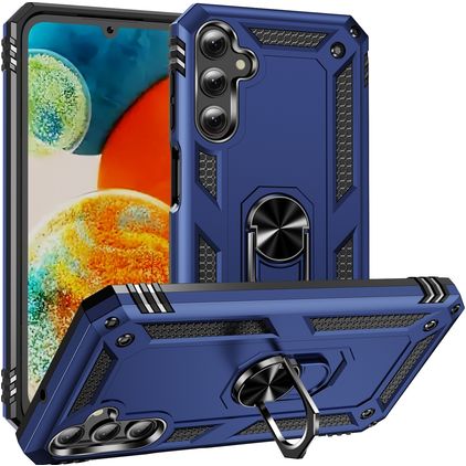 Mobigear Armor Ring Samsung Galaxy A24 Hoesje Hardcase Backcover Shockproof met Ringhouder - Blauw