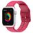 Mobigear Dashed Siliconen Apple Watch Bandje Gespsluiting - 49/46/45/44 mm - Rood