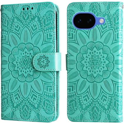 Mobigear Sunflower Google Pixel 10a Hoesje Bookcase Portemonnee - Groen