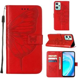 Mobigear Butterfly Realme 9 Pro Hoesje Bookcase Portemonnee - Rood