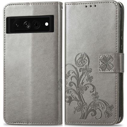 Mobigear Clover Google Pixel 7 Hoesje Bookcase Portemonnee - Grijs
