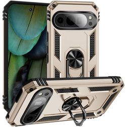 Mobigear Armor Ring Google Pixel 9 Hoesje Hardcase Backcover Shockproof met Ringhouder - Goud