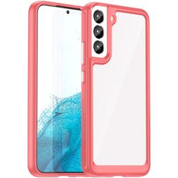 Mobigear Crystal Samsung Galaxy S23 Plus Hoesje Hardcase Backcover - Transparant / Rood