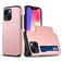 Mobigear Card iPhone 15 Hoesje Hardcase Backcover Shockproof met Pasjeshouder - Roségoud