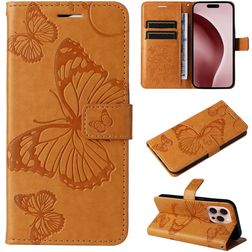 Mobigear Butterfly iPhone 16 Pro Hoesje Bookcase Portemonnee - Cognac