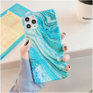 Mobigear Marble iPhone 12 Pro Max Hoesje Flexibel TPU Backcover - Groen