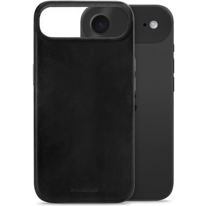 Mobilize Premium iPhone Air MagSafe Hoesje Echt Leer Backcover - Zwart