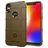 Mobigear Rugged Shield Motorola One Power Hoesje Flexibel TPU Backcover Shockproof - Bruin