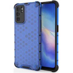 Mobigear Honeycomb OPPO Reno 6 5G Hoesje Hardcase Backcover Shockproof - Blauw