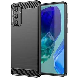 Mobigear Brushed Slim Samsung Galaxy M55 Hoesje Flexibel TPU Backcover - Zwart