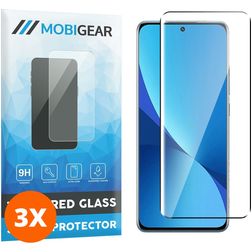 Mobigear Premium Xiaomi 12X Glazen Screenprotector - Case Friendly - Zwart (3-Pack)