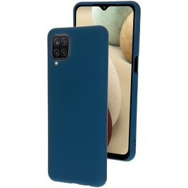 Mobiparts Samsung Galaxy A12 Siliconen Hoesje Backcover - Blueberry Blue