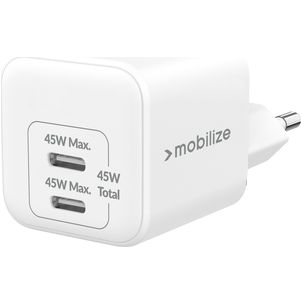 Mobilize Wall Charger Dual USB / USB-C Power Delivery 45W - Wit