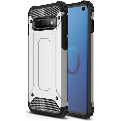 Mobigear Outdoor Samsung Galaxy S10 Hoesje Hardcase Backcover Shockproof - Zilver