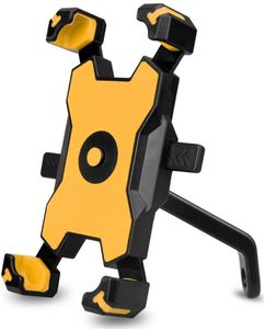 Mobigear PushHold Telefoonhouder Motor Achteruitkijkspiegel Klem Universeel - Geel