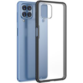 Mobigear Shockproof Samsung Galaxy M53 Hoesje Hardcase Backcover - Transparant / Zwart