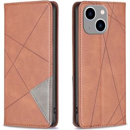 Mobigear Rhombus Slim iPhone 15 Plus Hoesje Bookcase - Bruin