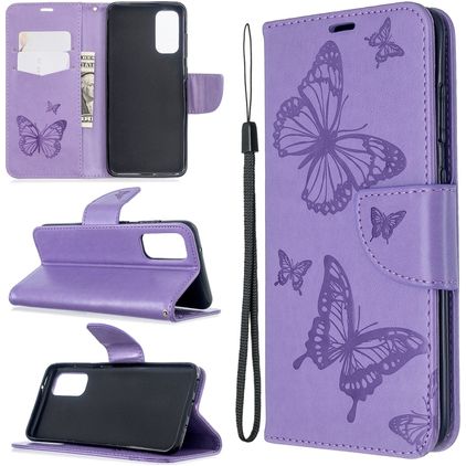 Mobigear Butterfly Samsung Galaxy S20 Hoesje Bookcase Portemonnee - Paars