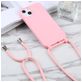 Mobigear Lanyard iPhone 16 Siliconen Hoesje met koord - Roze