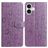 Mobigear Flowers iPhone 17 Hoesje Bookcase Portemonnee - Paars