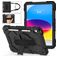 Mobigear SureGrip Xtreme iPad 11 (2025) Hoes Hard Kunststof,Siliconen Backcover + Schouderband + Standaard - Zwart