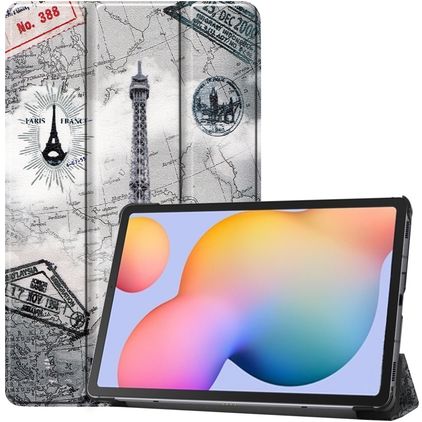 Mobigear Tri-Fold Samsung Galaxy Tab S6 Lite Hoes Bookcase - Eiffeltoren