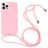 Mobigear Lanyard iPhone 16 Pro Siliconen Hoesje met koord - Roze