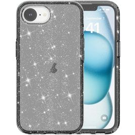 Mobigear Crystal Glitter iPhone 16e Hoesje Hardcase Backcover - Zwart