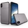 Mobigear Card iPhone XS Hoesje Hardcase Backcover Shockproof met Pasjeshouder - Grijs
