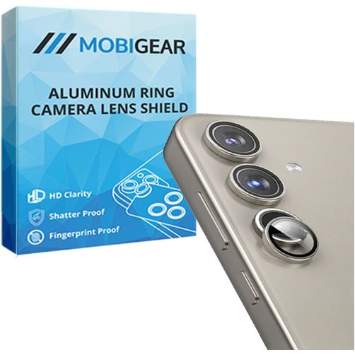 Mobigear Single Samsung Galaxy S24 Plus Glazen Camera Lens Protector - Case Friendly - Grijs