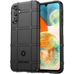Mobigear Rugged Shield Samsung Galaxy A14 Hoesje Flexibel TPU Backcover Shockproof - Zwart