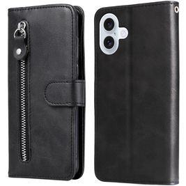 Mobigear Zipper iPhone 17 Hoesje Bookcase Portemonnee - Zwart