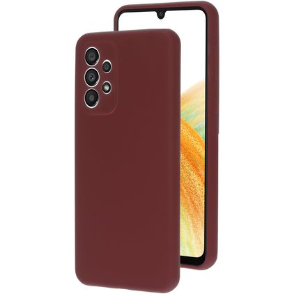 Mobiparts Samsung Galaxy A33 Siliconen Hoesje Backcover - Plum Red