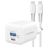 Mobilize Wall Charger Dual USB / USB-C USB-C 1.2 Meter Power Delivery 30W - Wit