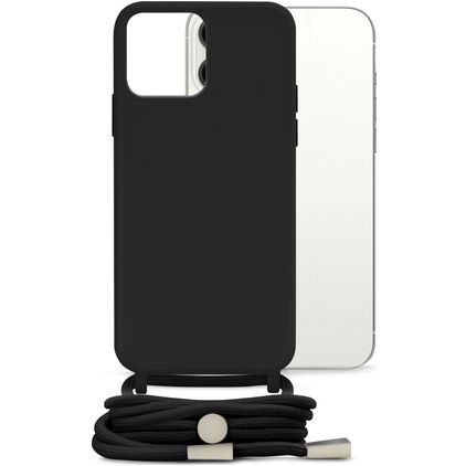 Mobilize Lanyard Gelly iPhone 13 Pro Max Flexibel TPU Hoesje met koord - Zwart