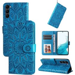 Mobigear Sunflower Samsung Galaxy S23 Hoesje Bookcase Portemonnee - Blauw