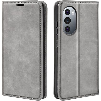 Mobigear Retro Slim Motorola Edge X30 Hoesje Bookcase Portemonnee - Grijs