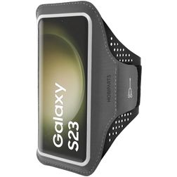 Mobiparts Comfort Fit Telefoonhouder Hardlopen Samsung Galaxy S23 Sport Hoesje Neopreen Sportarmband - Zwart