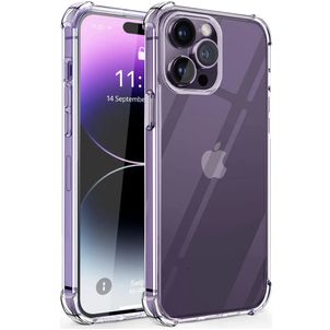 Mobigear Cushion Doorzichtig iPhone 14 Pro Hoesje Flexibel TPU Backcover Shockproof - Transparant