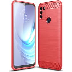 Mobigear Brushed Motorola Moto G50 Hoesje Flexibel TPU Backcover - Rood