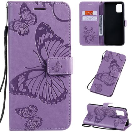 Mobigear Butterfly Samsung Galaxy A51 Hoesje Bookcase Portemonnee - Paars