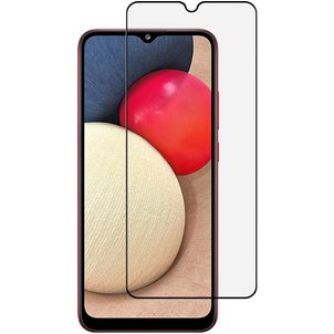 Mobigear Premium Samsung Galaxy A02s Glazen Screenprotector - Case Friendly - Zwart