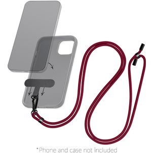 Mobilize Lanyard Universeel Verstelbaar Telefoonkoord - Bordeaux