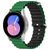 Mobigear Ocean Siliconen Smartwatch Bandje Gespsluiting - Universeel 22 mm connector - Zwart / Groen
