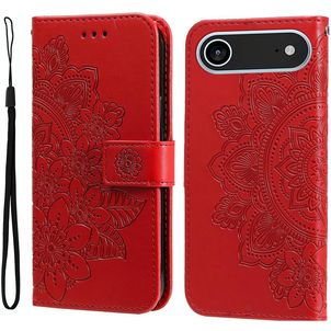 Mobigear Flowers iPhone Air Hoesje Bookcase Portemonnee - Rood